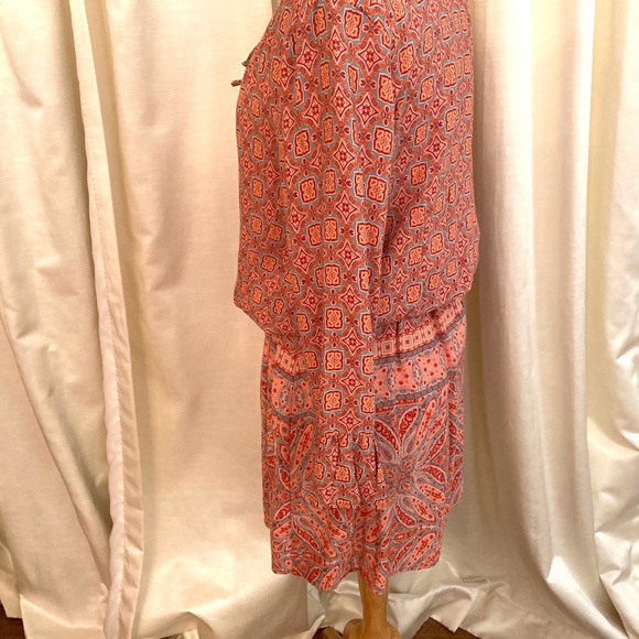 Sanctuary Orange and Turquoise Dress M with bell sleeves - Picture 4 of 7